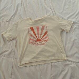 Ivory cropped graphic tee